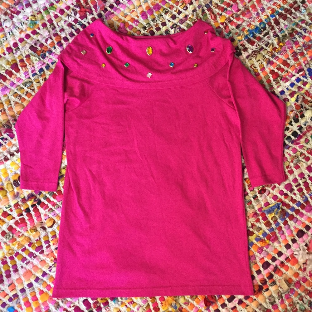 80s Jeweled Pink Tunic - Picture 3 of 10